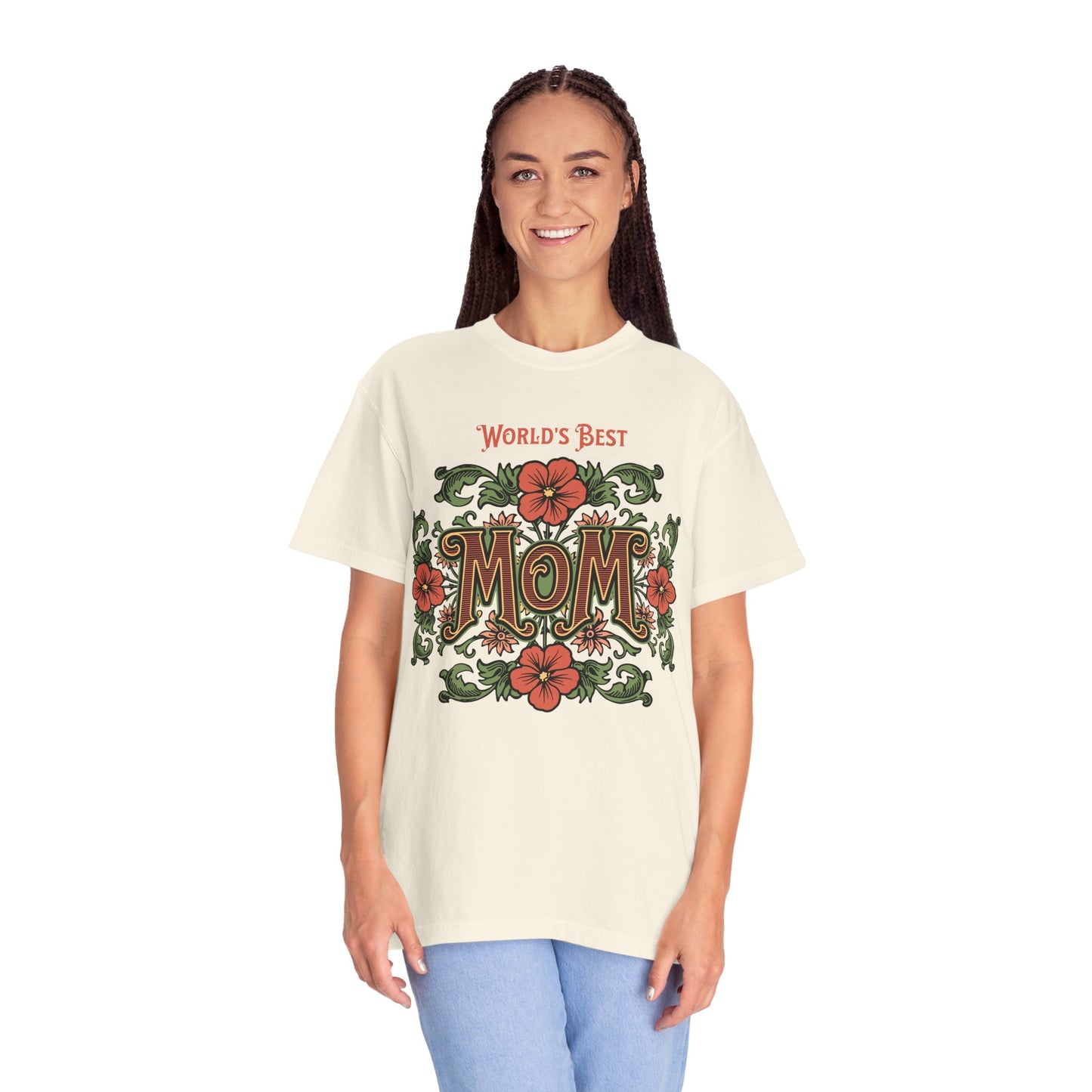 World’s Best Mom | Vintage Floral Comfort Colors® T-Shirt