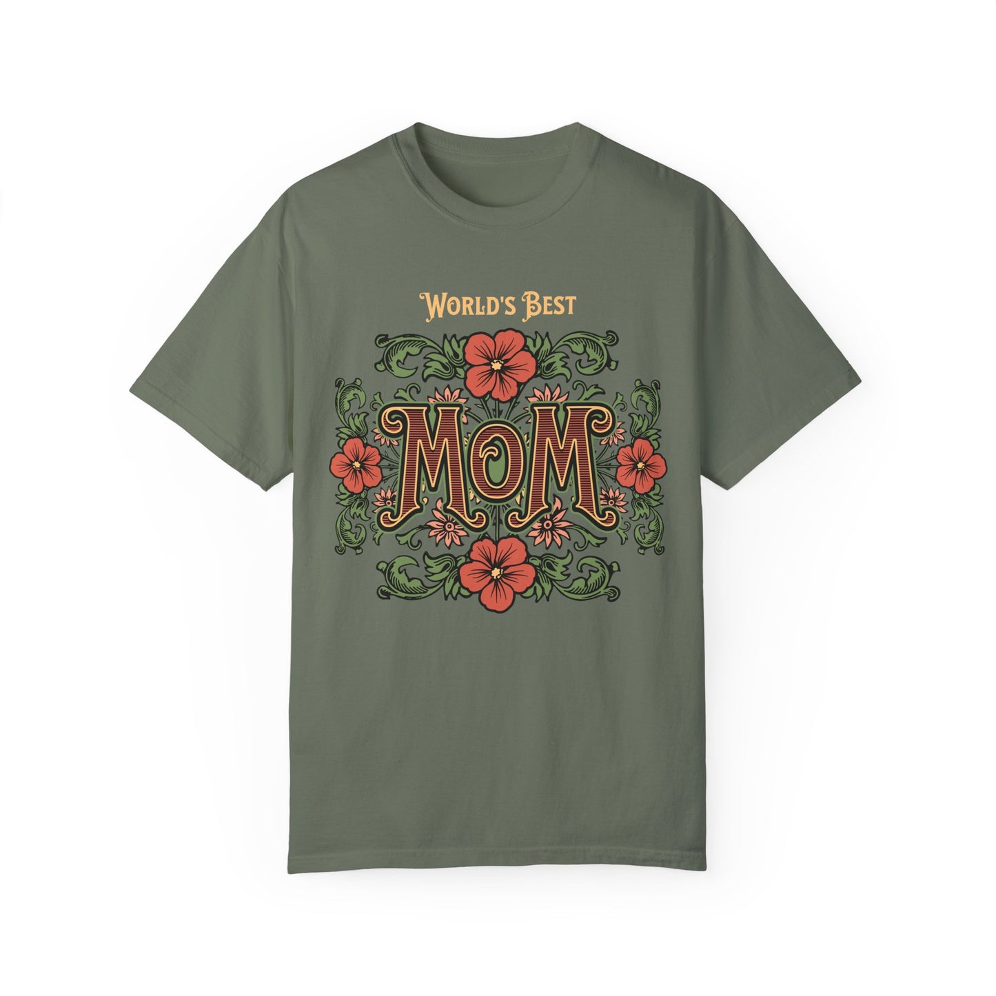 World’s Best Mom | Vintage Floral Comfort Colors® T-Shirt