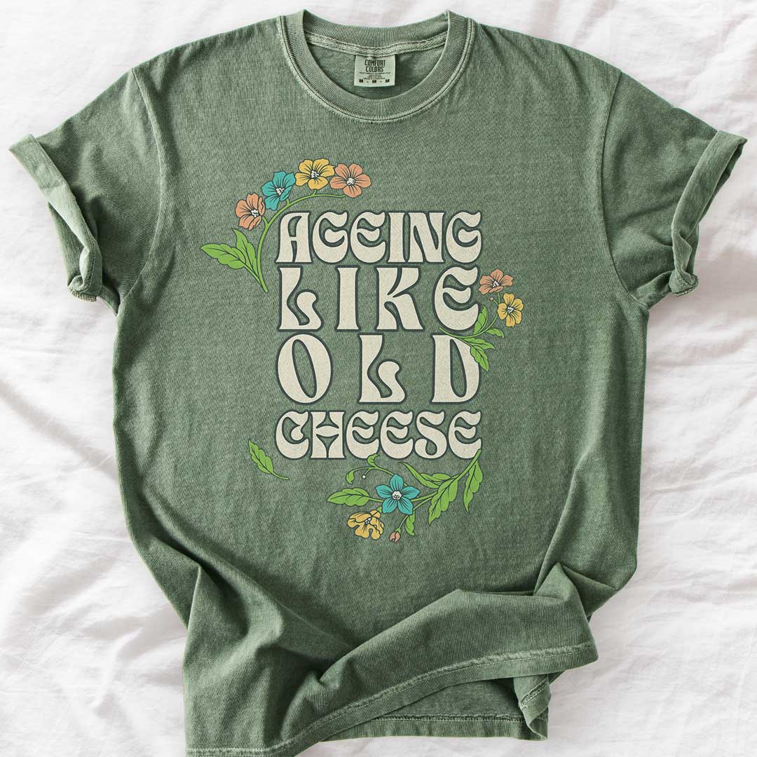 Ageing Like Old Cheese – Retro Floral Casual T-Shirt