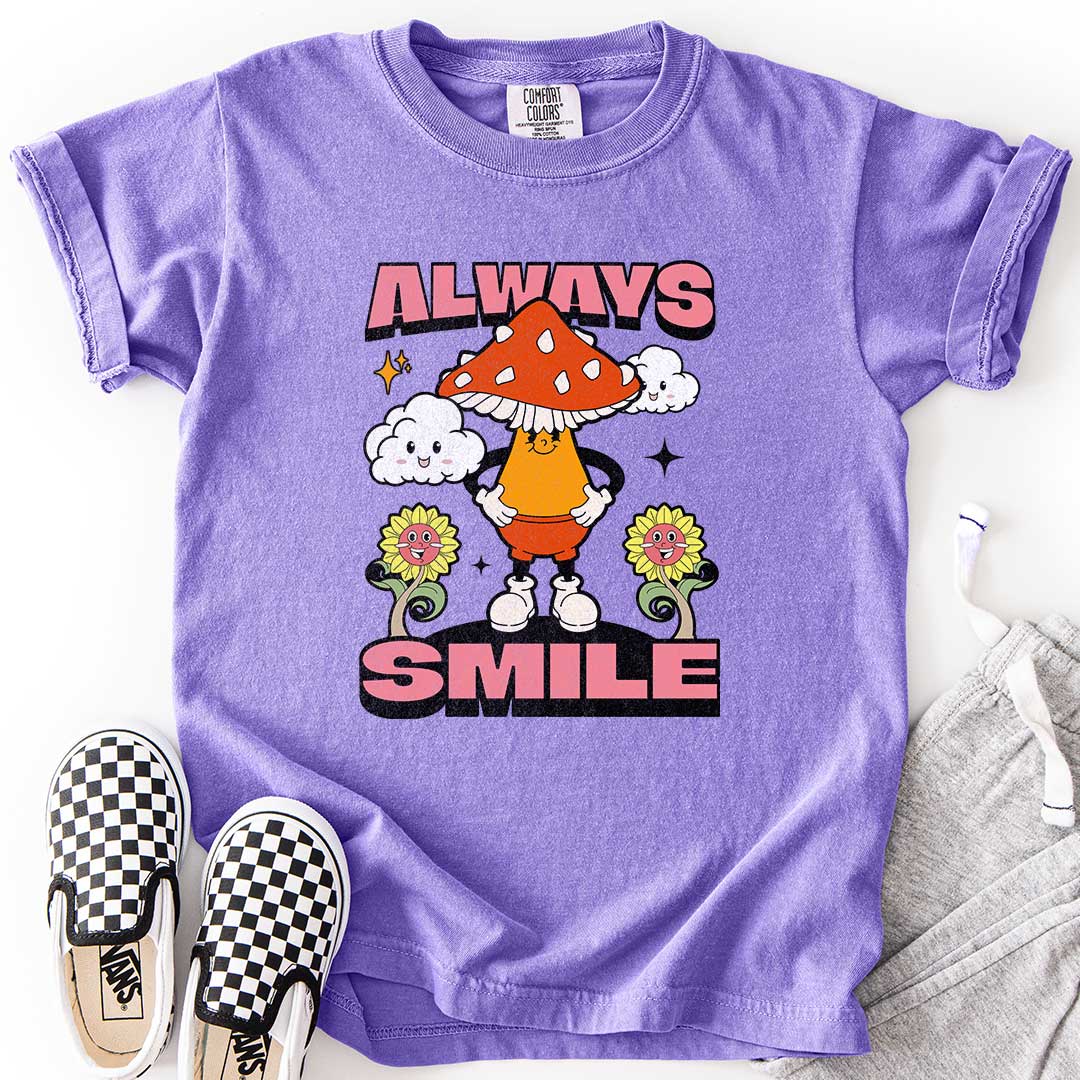 "Always Smile" Happy Mushroom T-Shirt for Kids