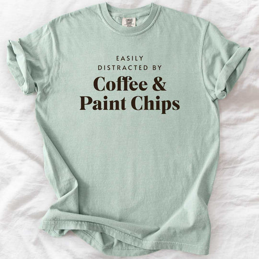Easily Distracted by Coffee & Paint Chips T-Shirt