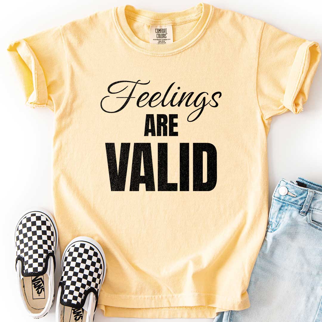 Feelings Are Valid T-Shirt for Caring Kids