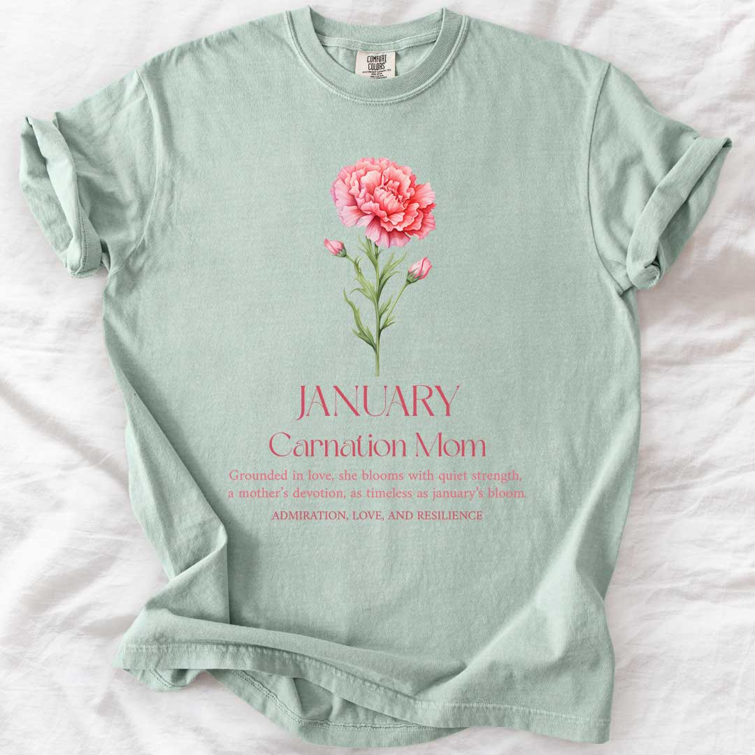 January Carnation Mom T-Shirt