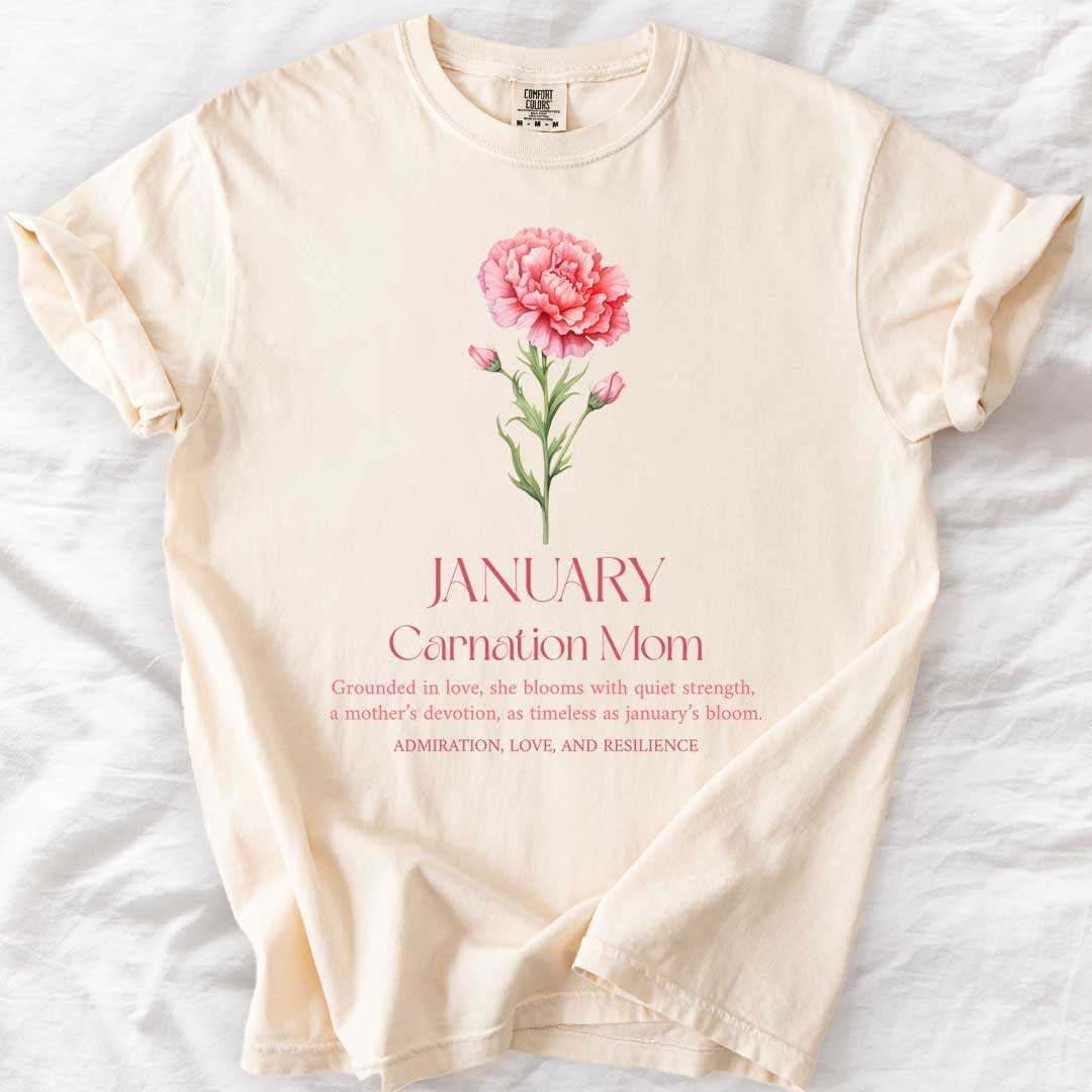 January Carnation Mom T-Shirt