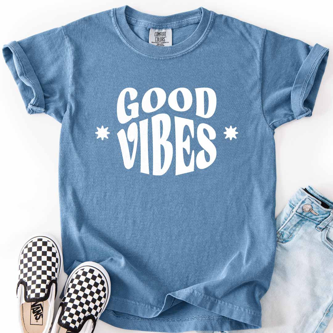 Good Vibes Youth Tee for Happy Little Trendsetters