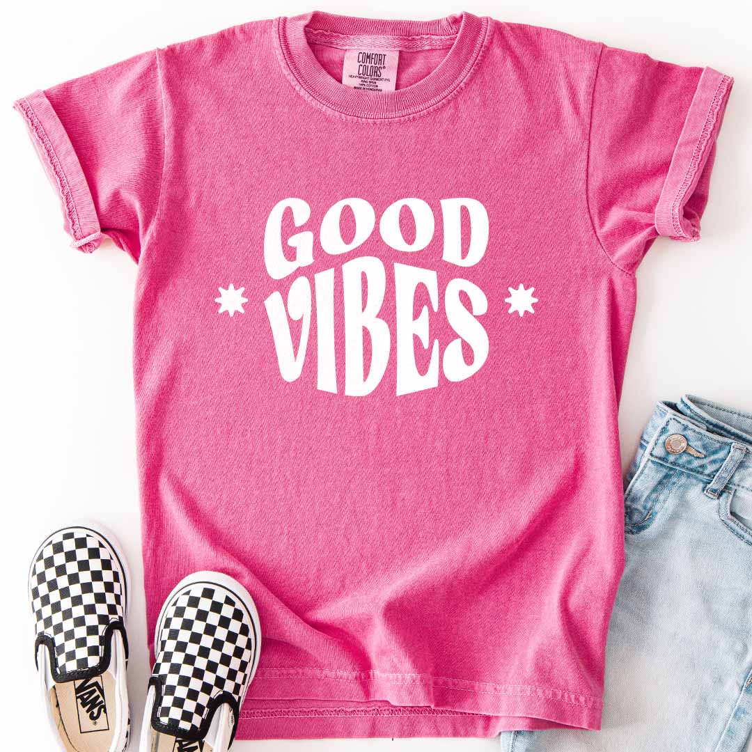 Good Vibes Youth Tee for Happy Little Trendsetters