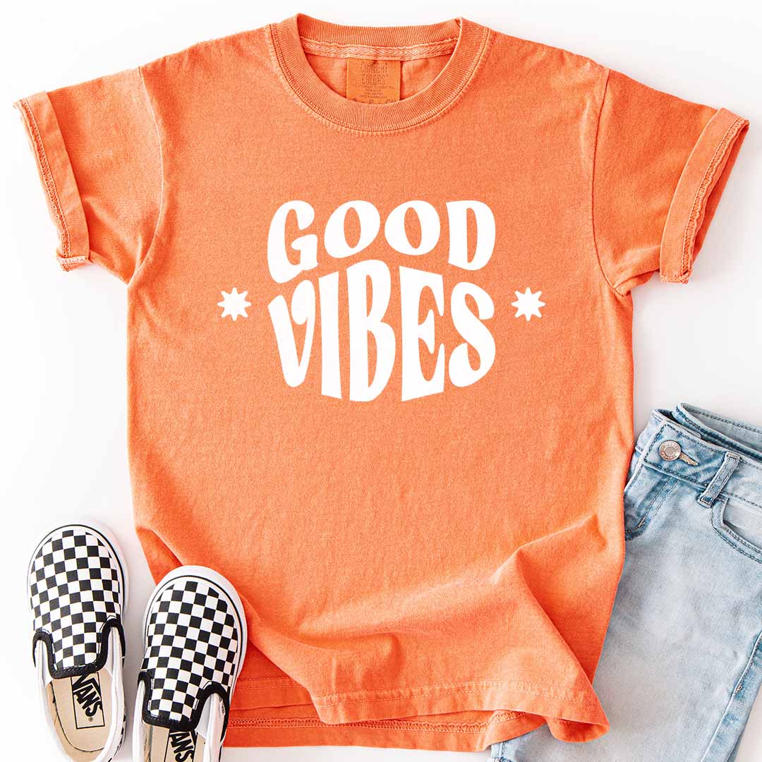 Good Vibes Youth Tee for Happy Little Trendsetters