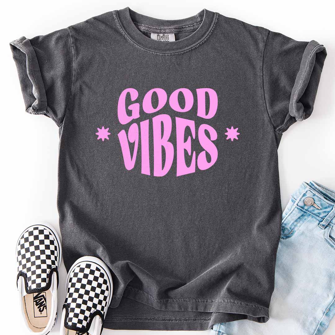 Good Vibes Youth Tee for Happy Little Trendsetters
