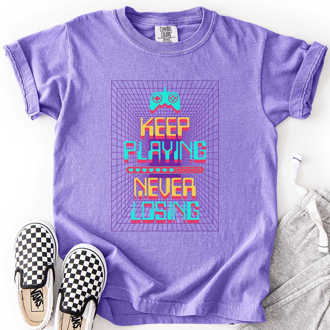 Keep Playing Never Losing Youth Gaming Tee