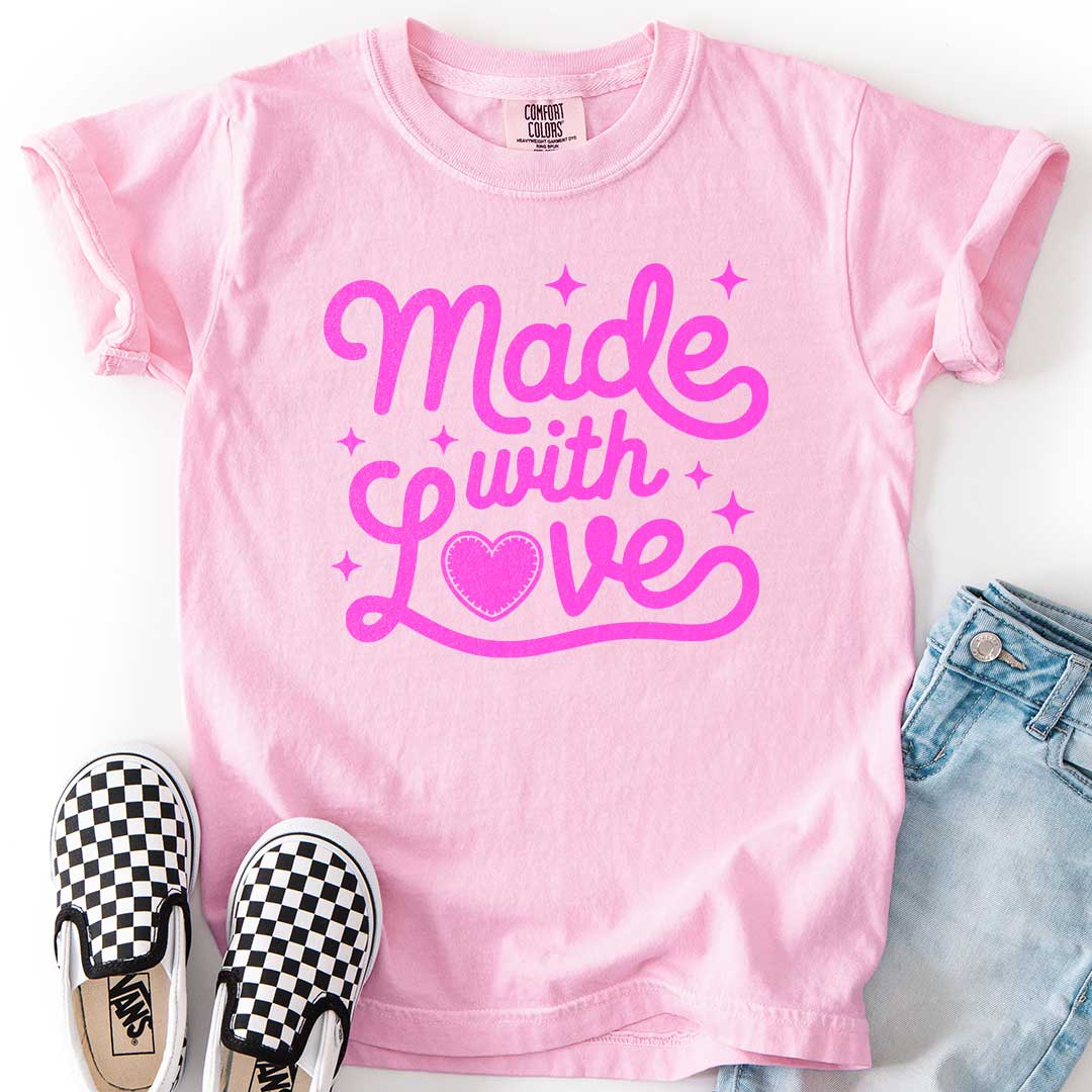 Made With Love โ Stitched Heart Youth T-Shirt