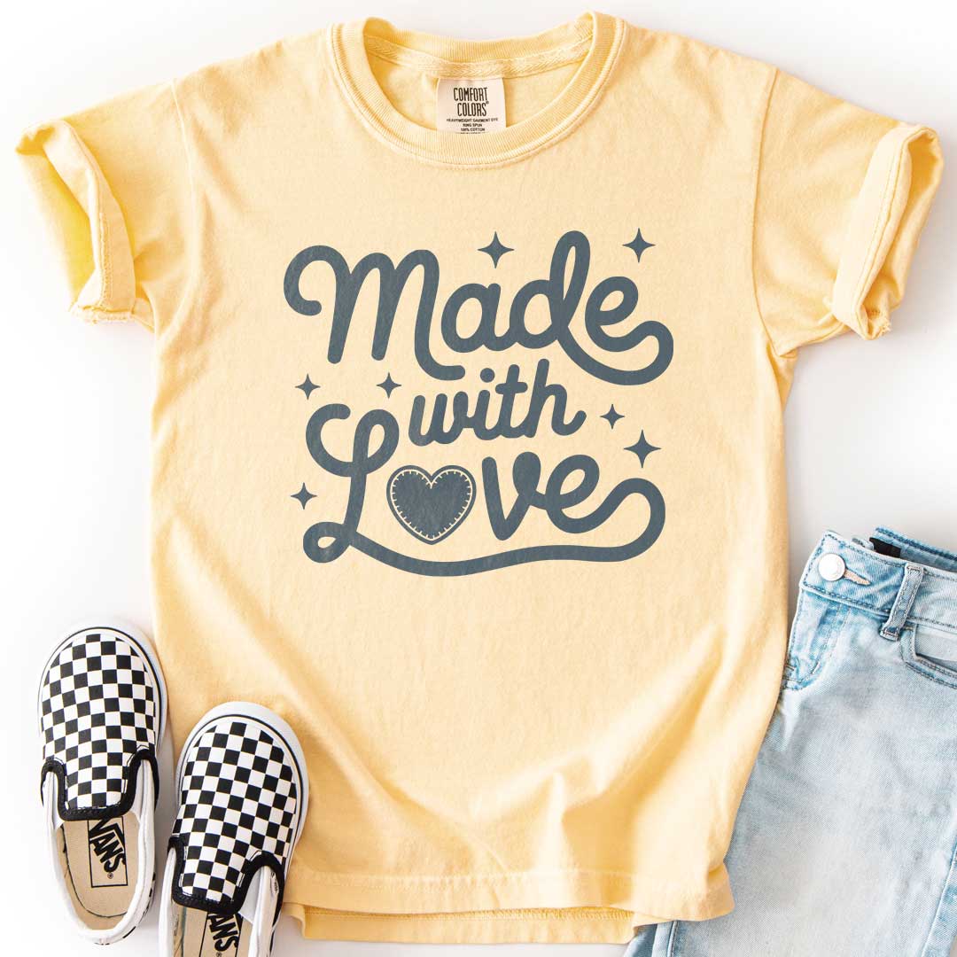 Made With Love โ Stitched Heart Youth T-Shirt