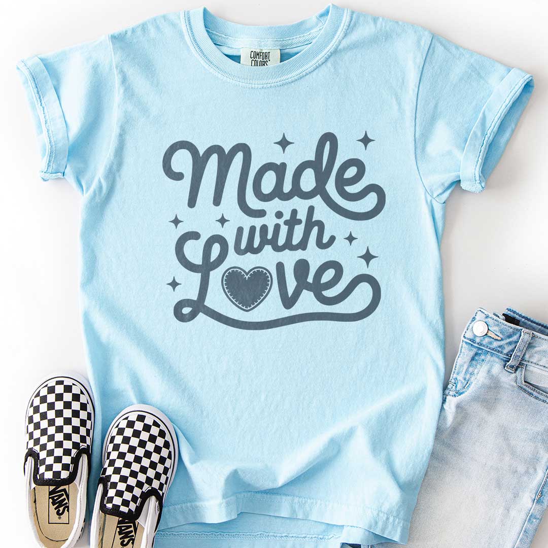 Made With Love โ Stitched Heart Youth T-Shirt