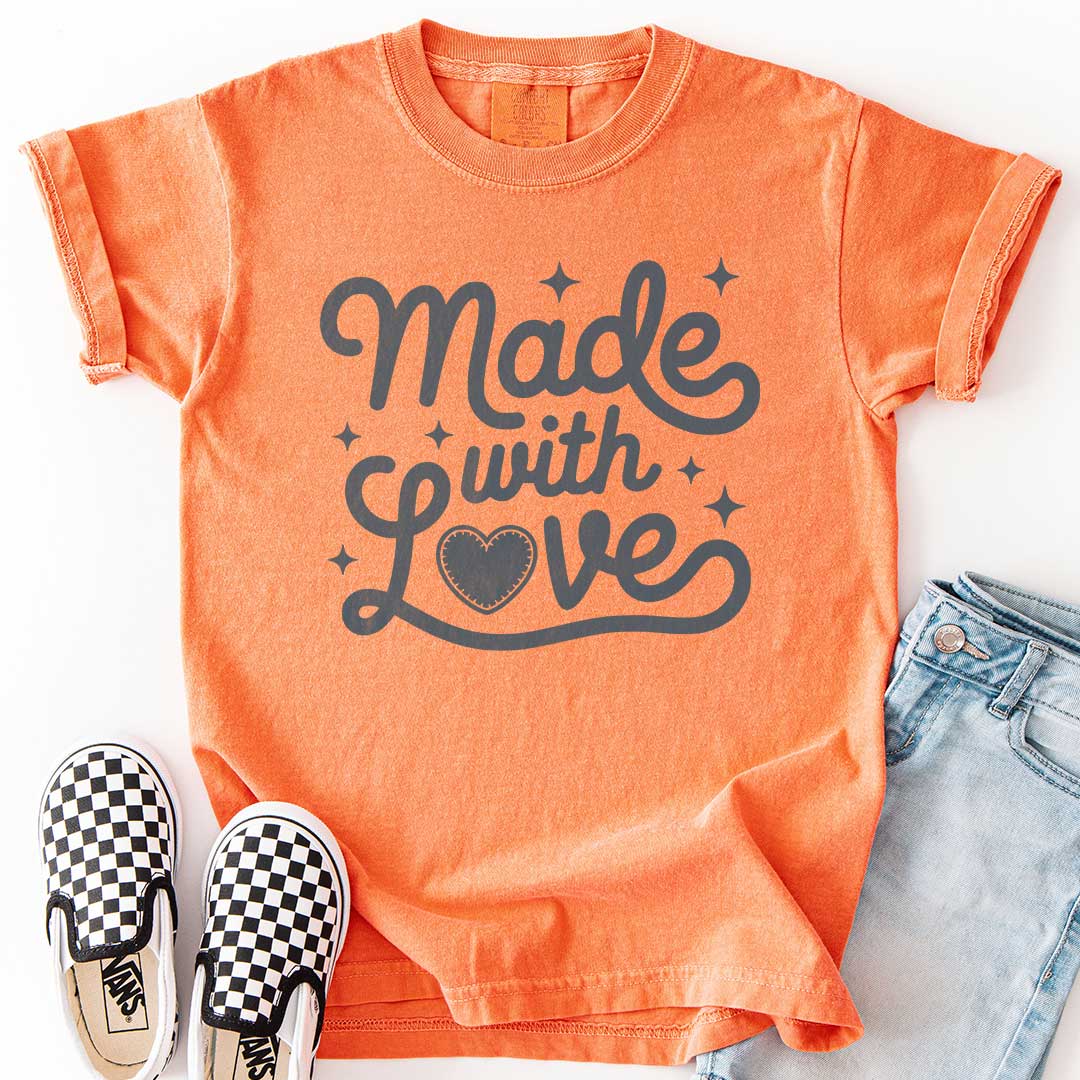 Made With Love โ Stitched Heart Youth T-Shirt