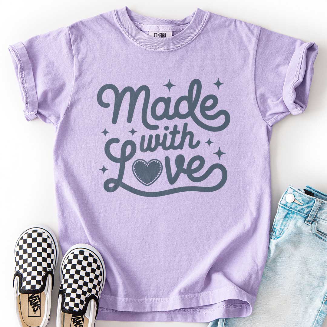 Made With Love โ Stitched Heart Youth T-Shirt