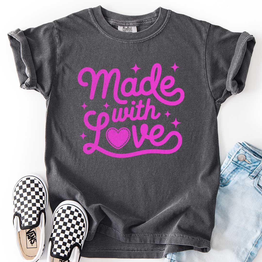 Made With Love โ Stitched Heart Youth T-Shirt