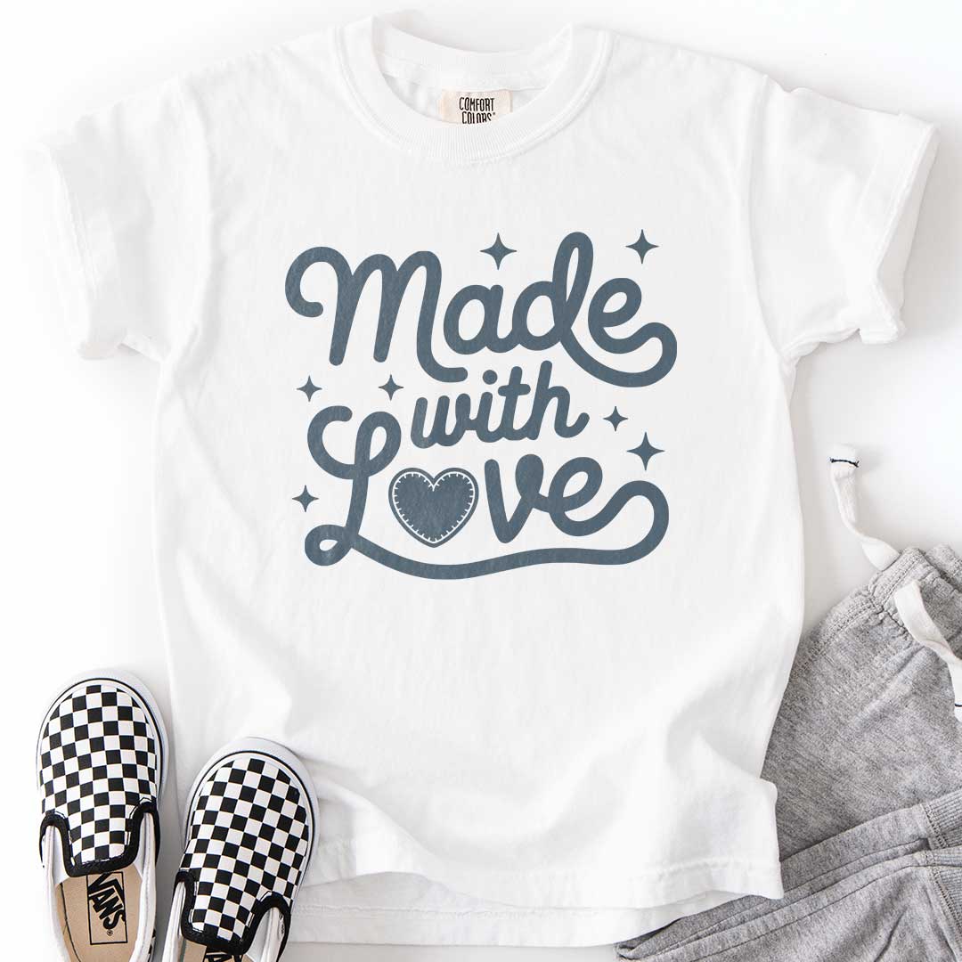 Made With Love โ Stitched Heart Youth T-Shirt