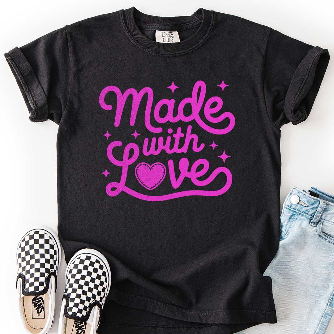 Made With Love โ Stitched Heart Youth T-Shirt