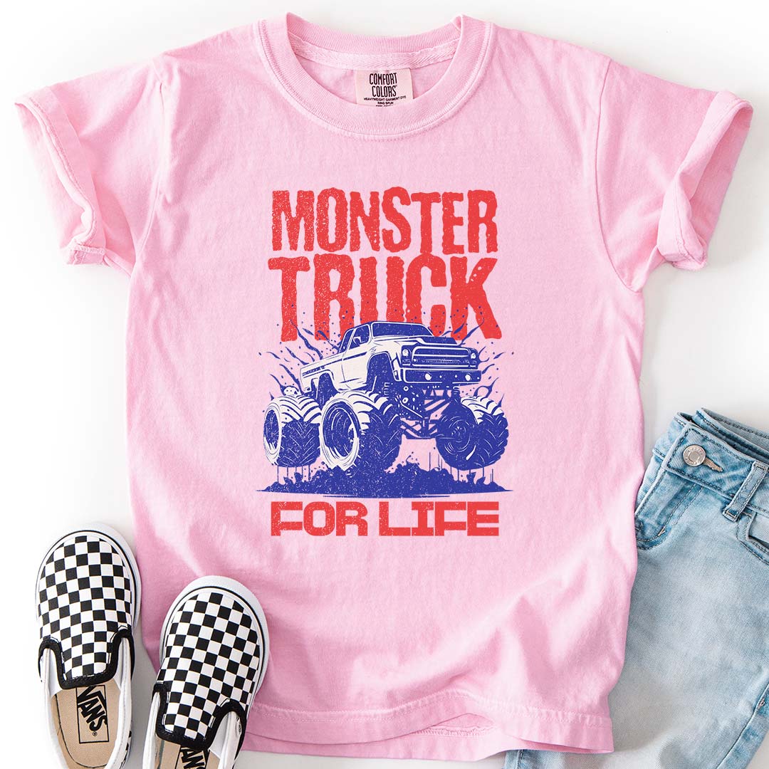 Monster Truck For Life - Cool Youth Graphic T-Shirt