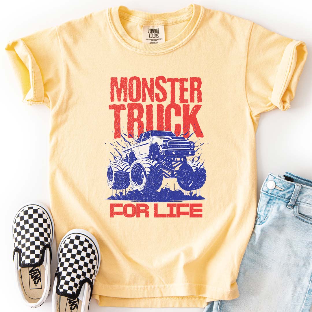 Monster Truck For Life - Cool Youth Graphic T-Shirt