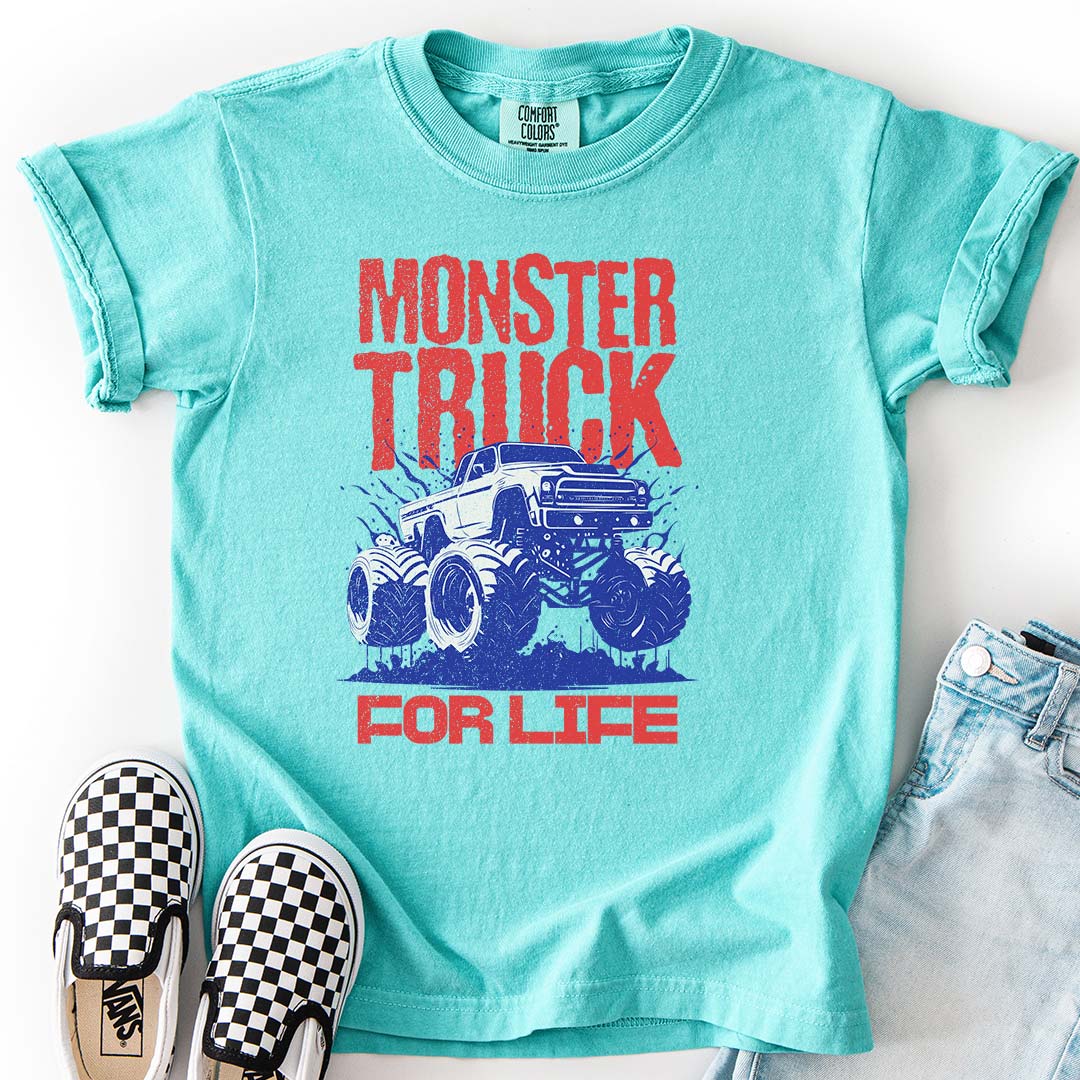 Monster Truck For Life - Cool Youth Graphic T-Shirt