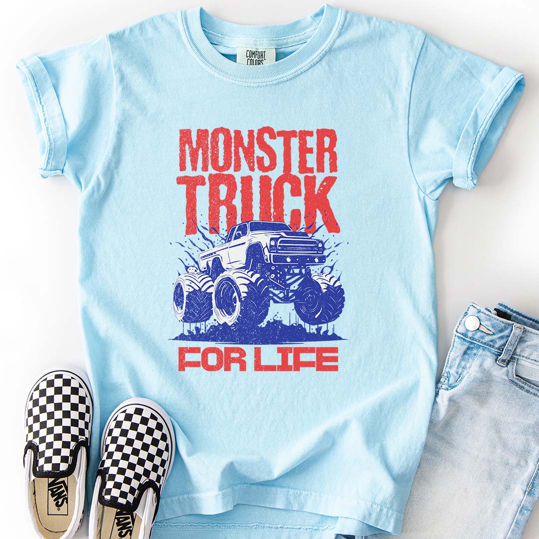 Monster Truck For Life - Cool Youth Graphic T-Shirt