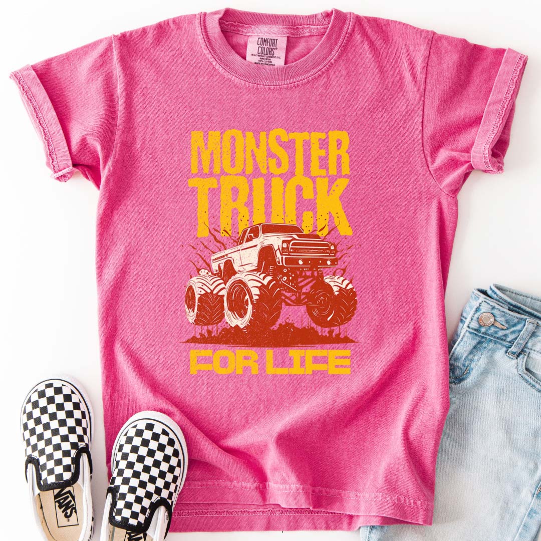 Monster Truck For Life - Cool Youth Graphic T-Shirt