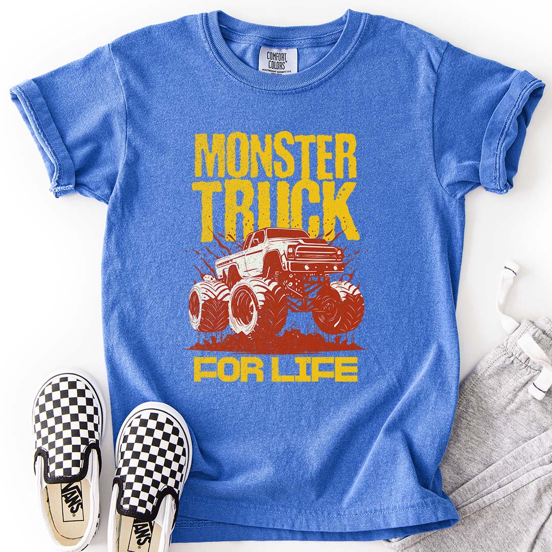 Monster Truck For Life - Cool Youth Graphic T-Shirt