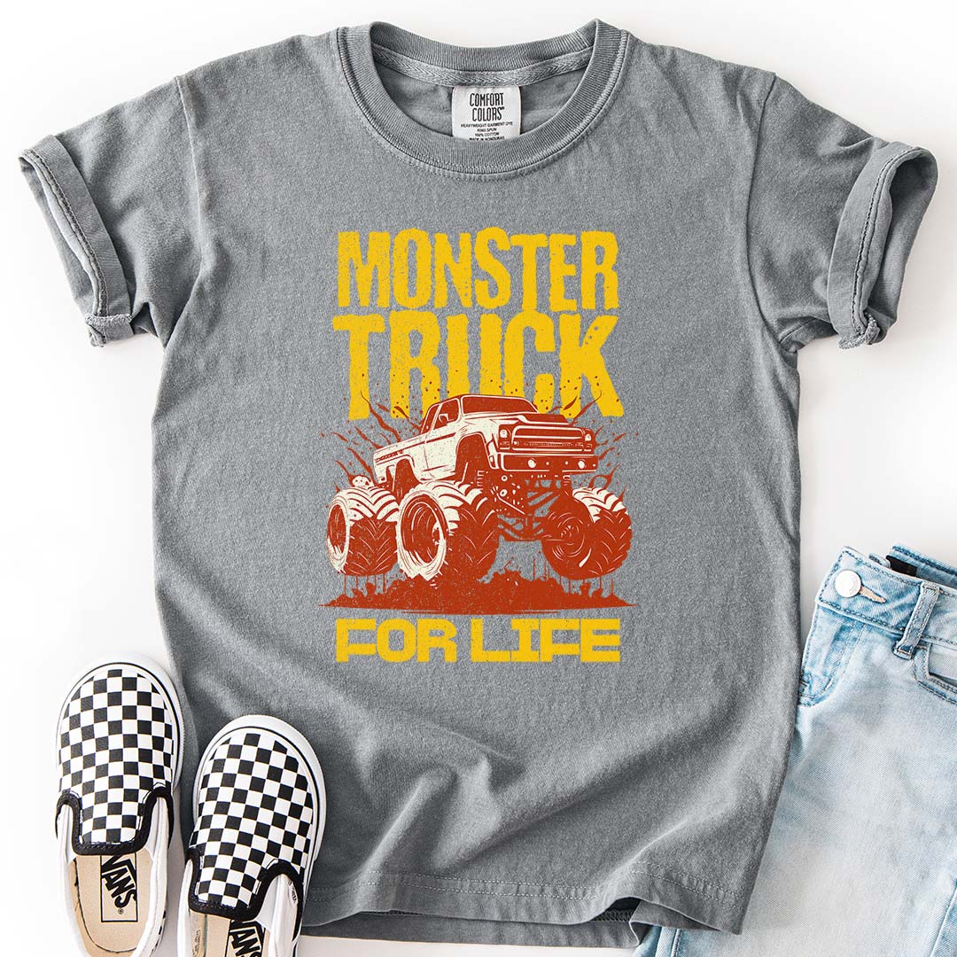 Monster Truck For Life - Cool Youth Graphic T-Shirt