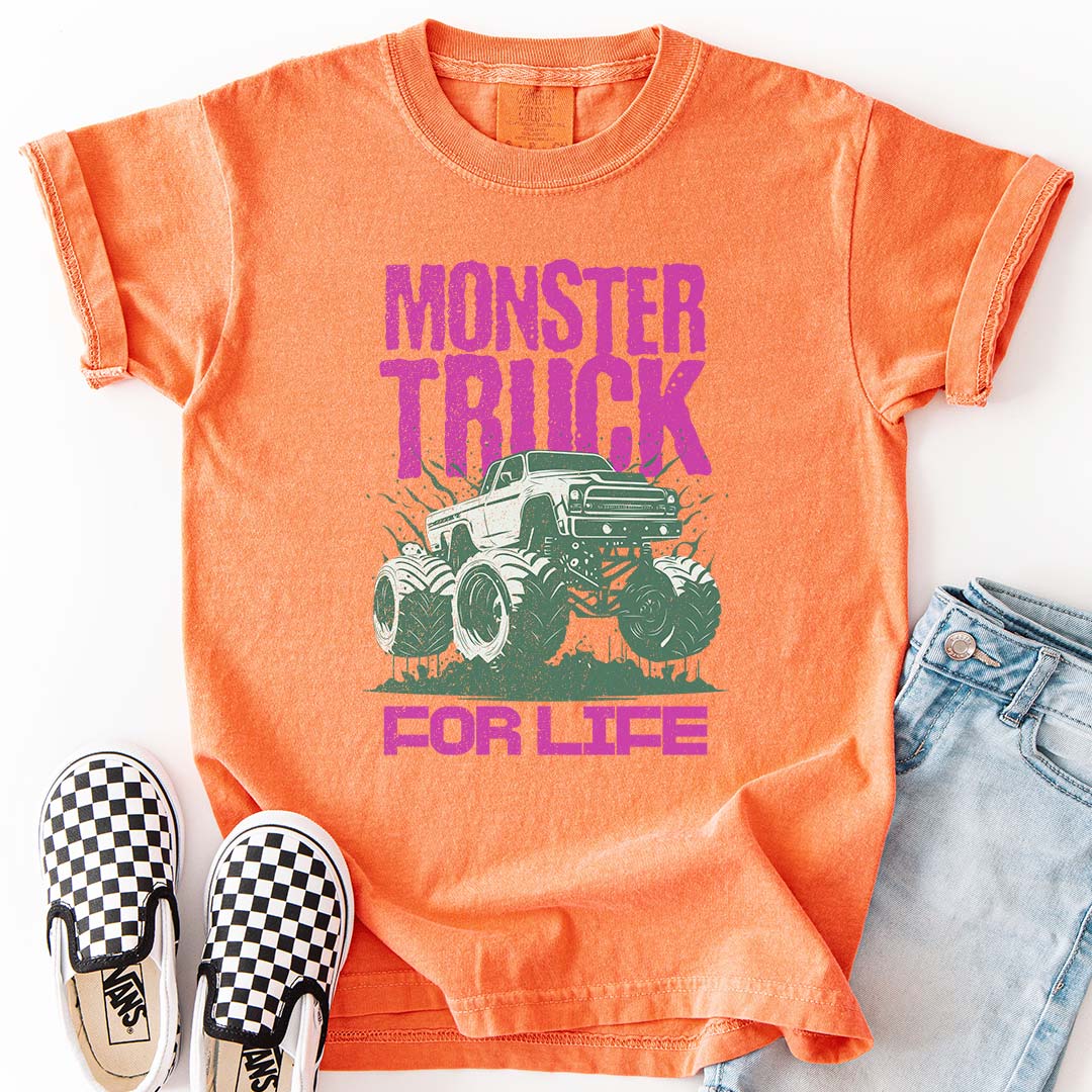 Monster Truck For Life - Cool Youth Graphic T-Shirt