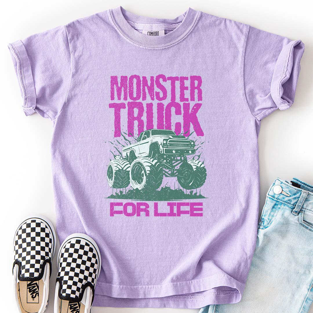 Monster Truck For Life - Cool Youth Graphic T-Shirt