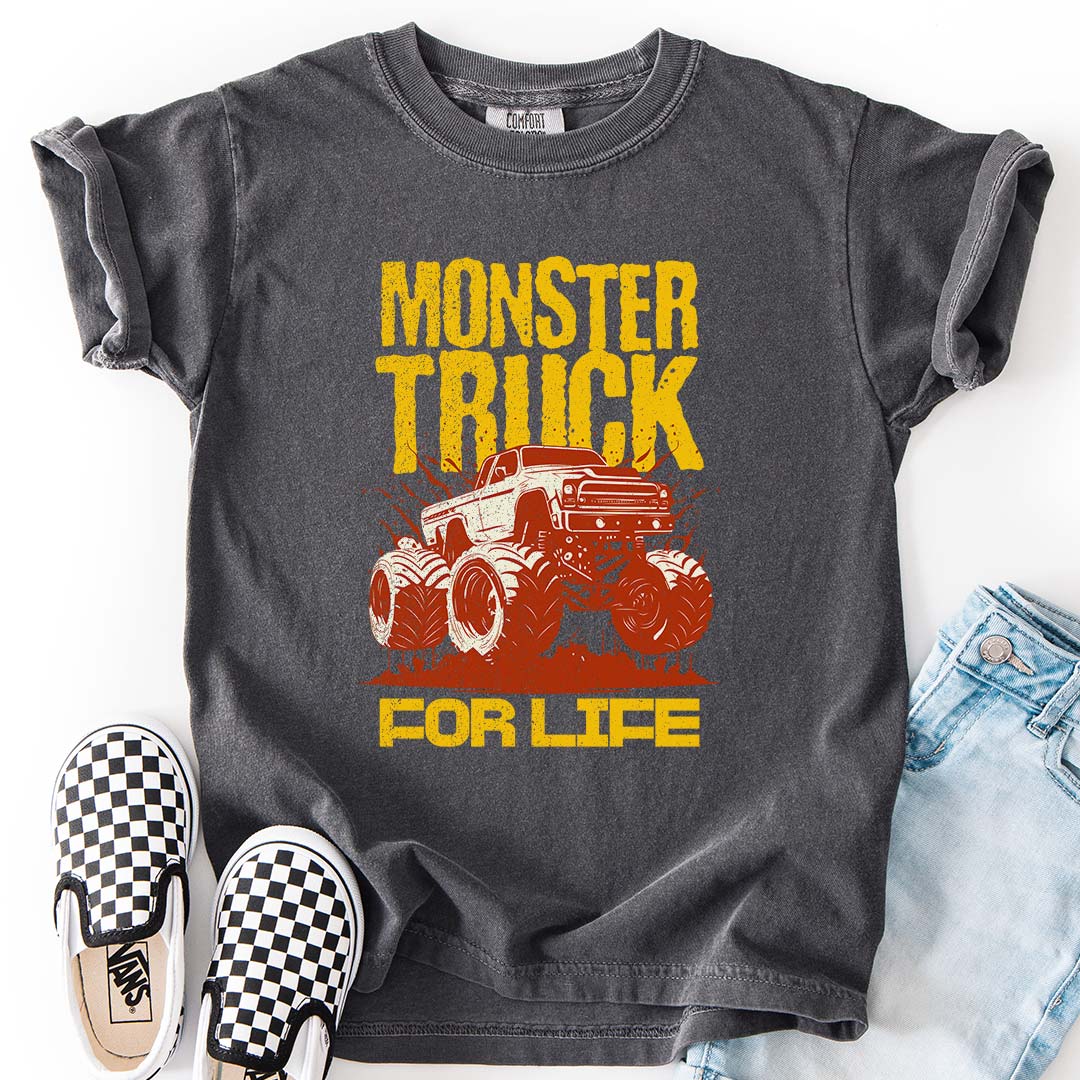 Monster Truck For Life - Cool Youth Graphic T-Shirt