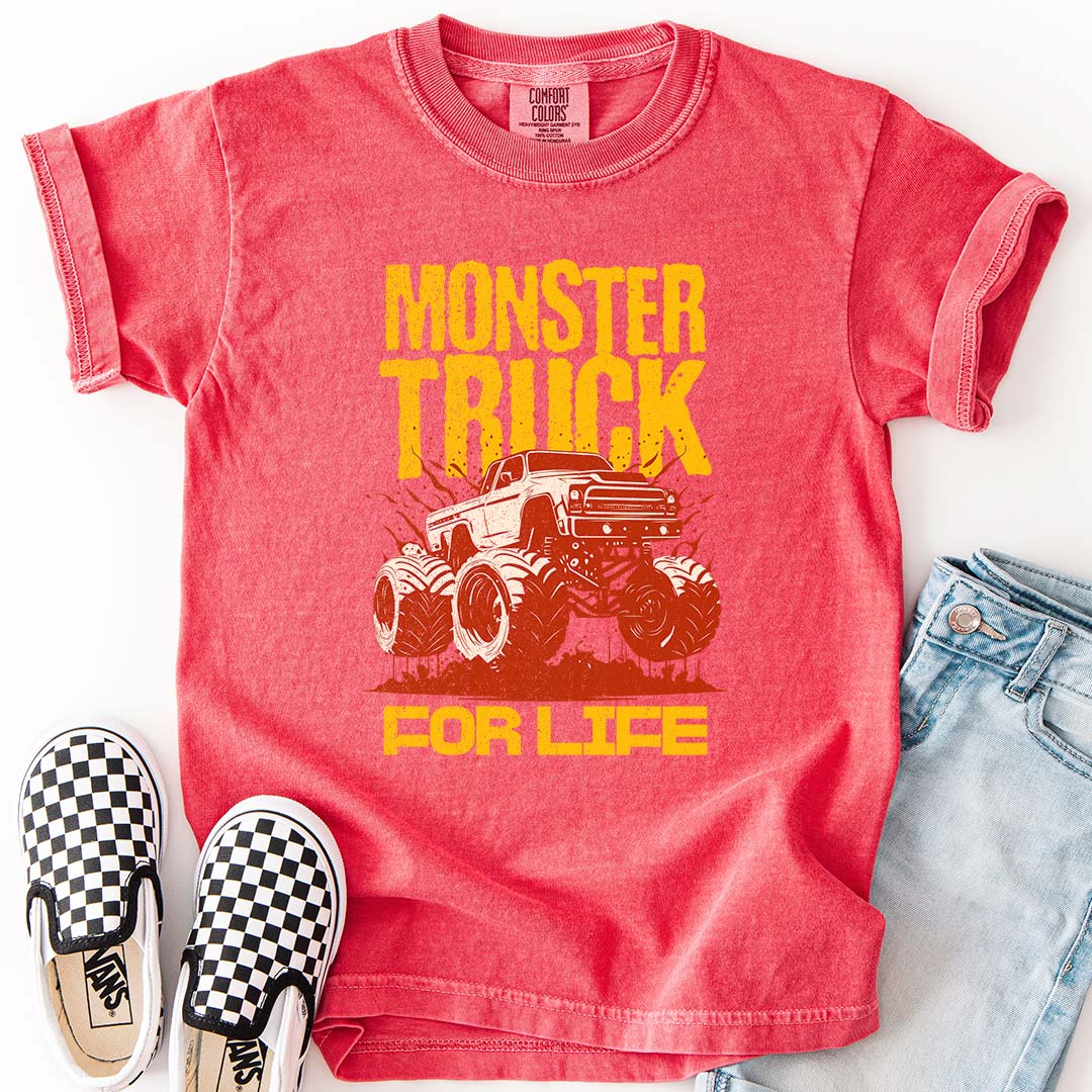 Monster Truck For Life - Cool Youth Graphic T-Shirt