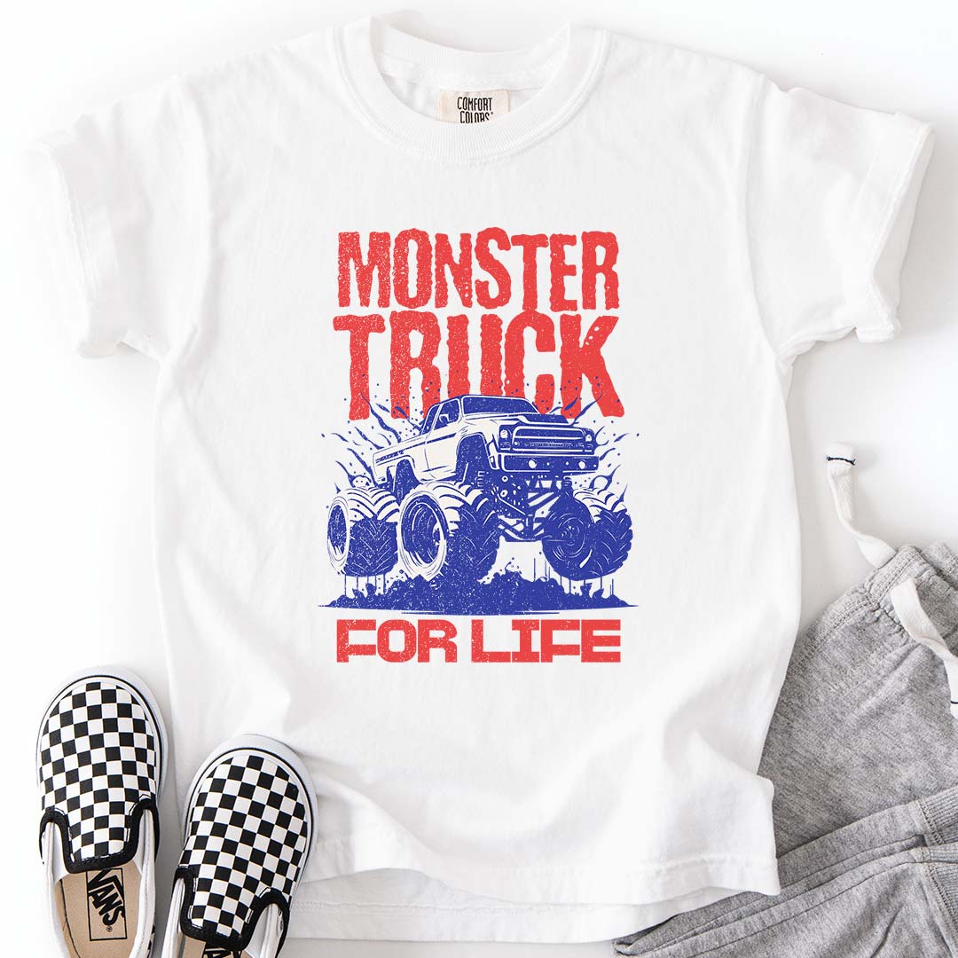 Monster Truck For Life - Cool Youth Graphic T-Shirt
