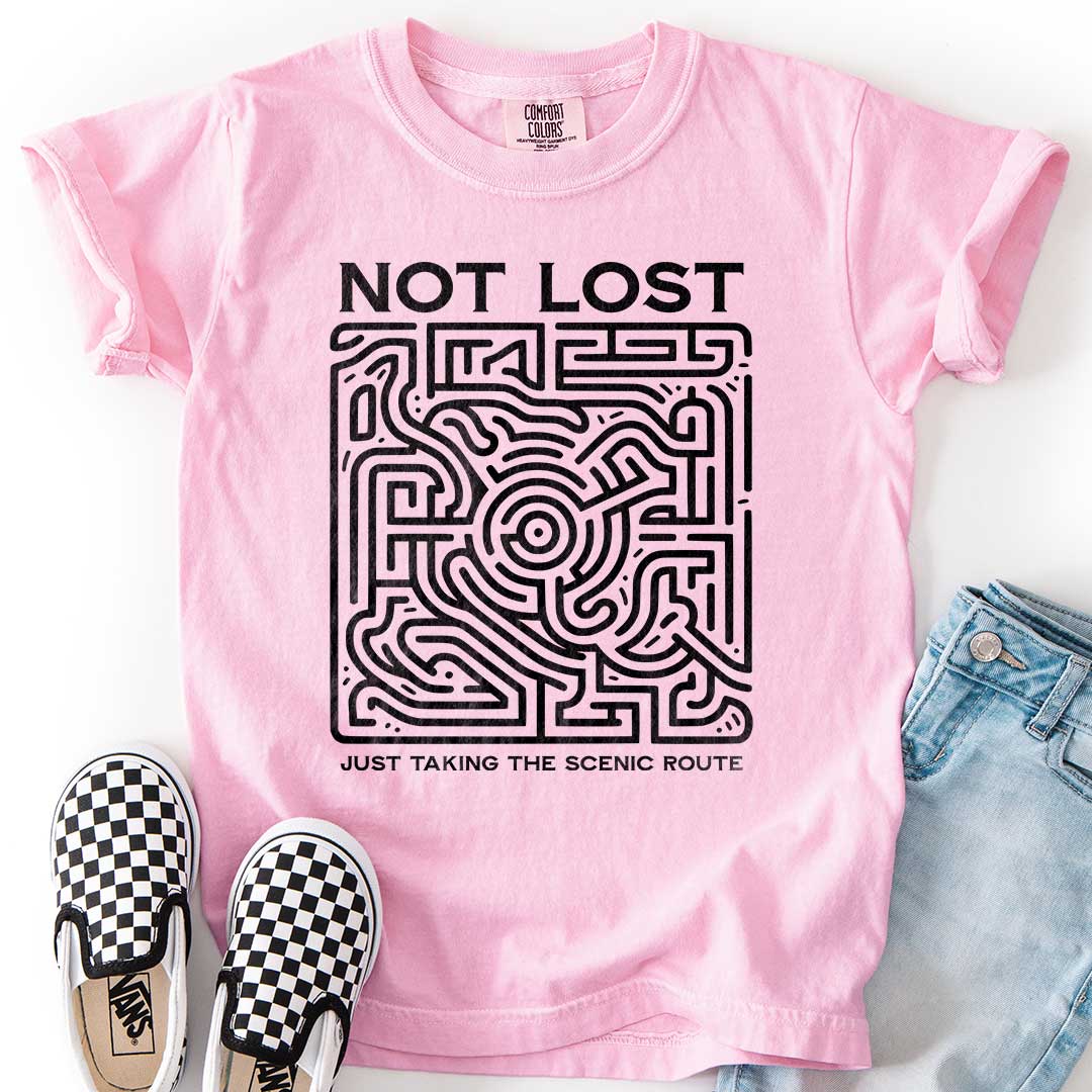 Not Lost, Just Taking the Scenic Route – Maze Adventure Youth T-Shirt