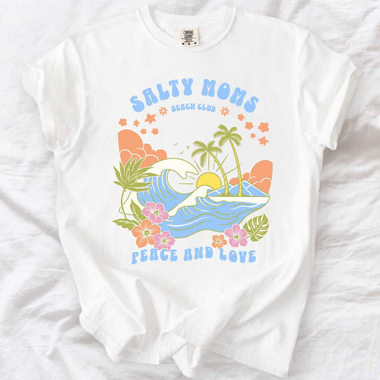 Salty Moms Peace and Love T-Shirt