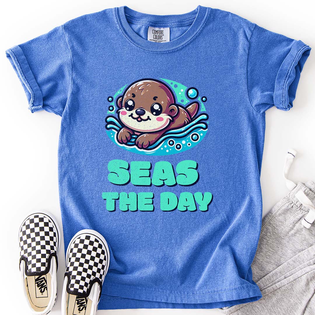 Seas the Day – Playful Sea Otter Youth T-Shirt