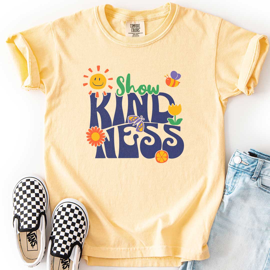 Show Kindness Youth Tee with Happy Vibe
