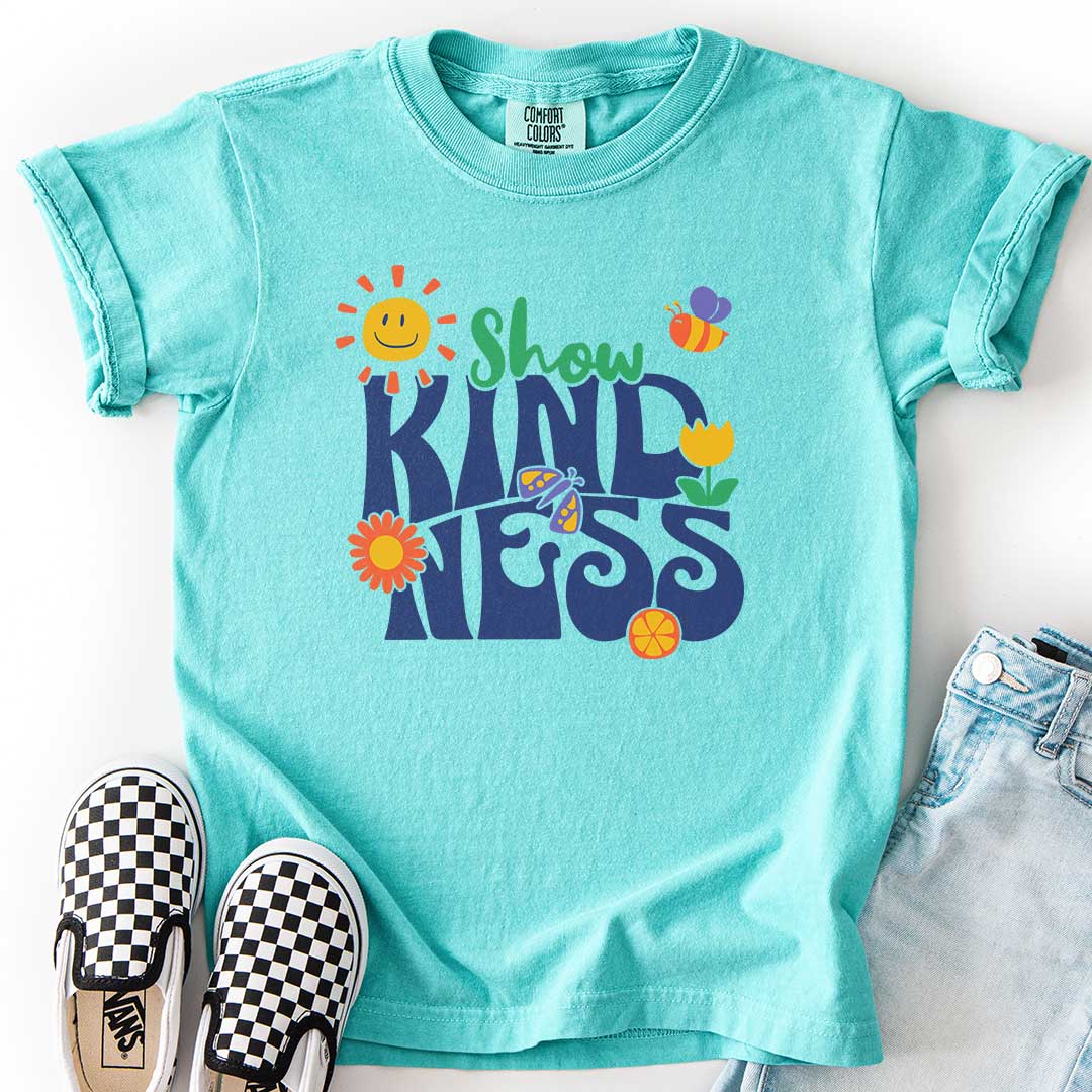 Show Kindness Youth Tee with Happy Vibe