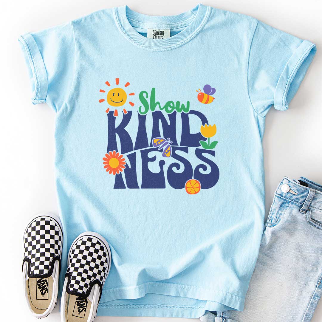 Show Kindness Youth Tee with Happy Vibe