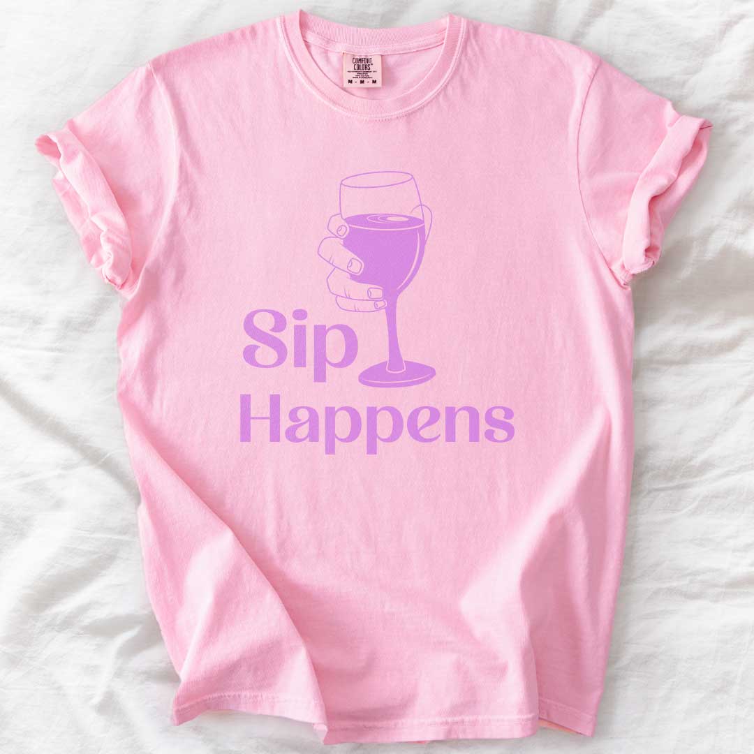 Sip Happens – Funny Wine Lover Comfort Colors® T-Shirt
