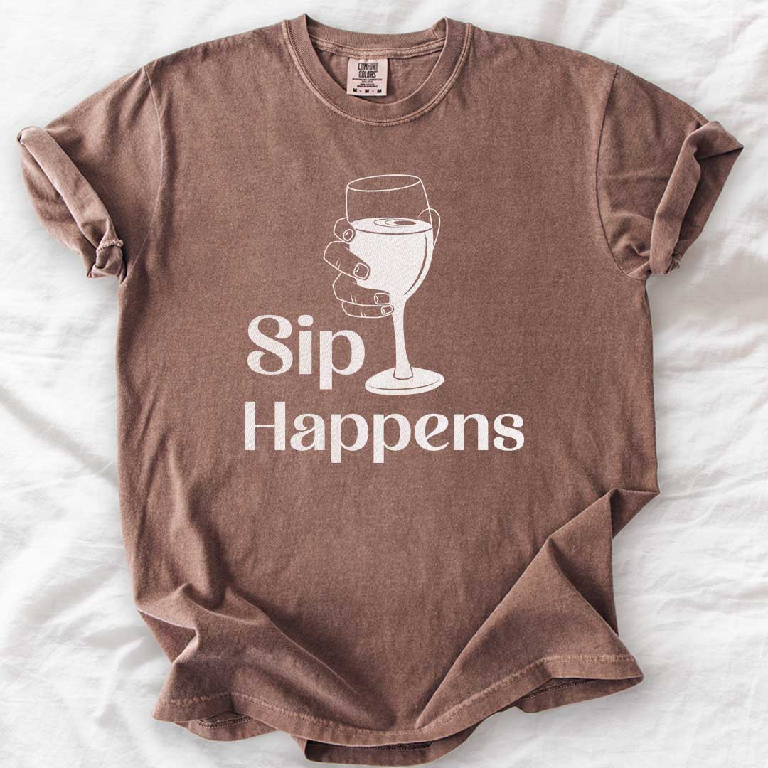 Sip Happens – Funny Wine Lover Comfort Colors® T-Shirt