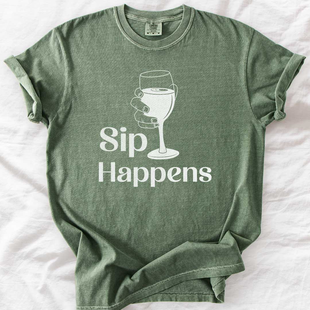 Sip Happens – Funny Wine Lover Comfort Colors® T-Shirt