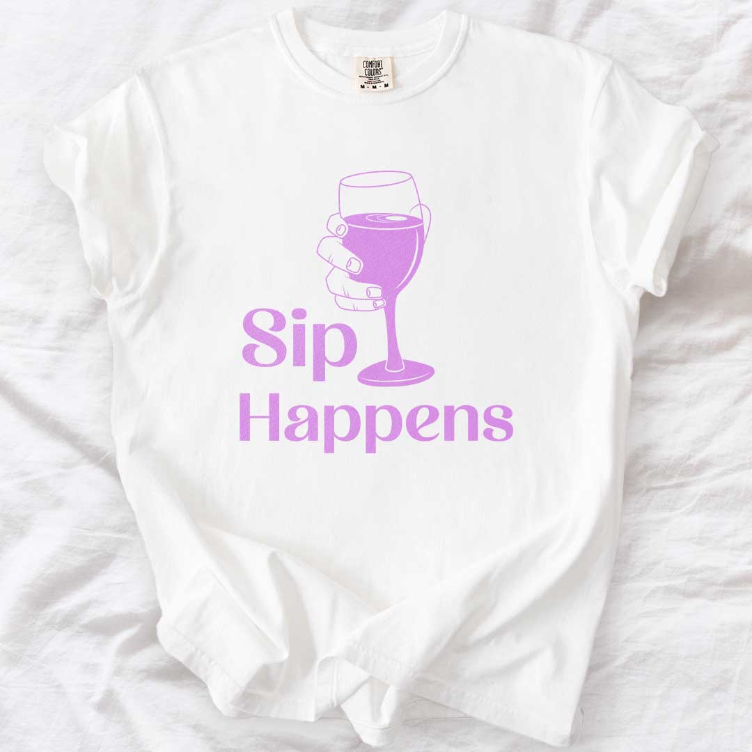 Sip Happens – Funny Wine Lover Comfort Colors® T-Shirt