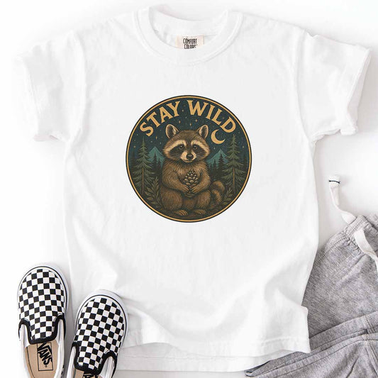 Stay Wild Raccoon Kids T-Shirt