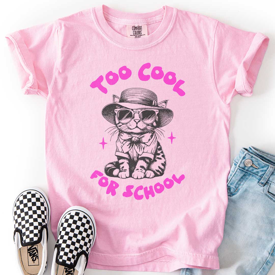 Too Cool for School Youth Cat Graphic Tee