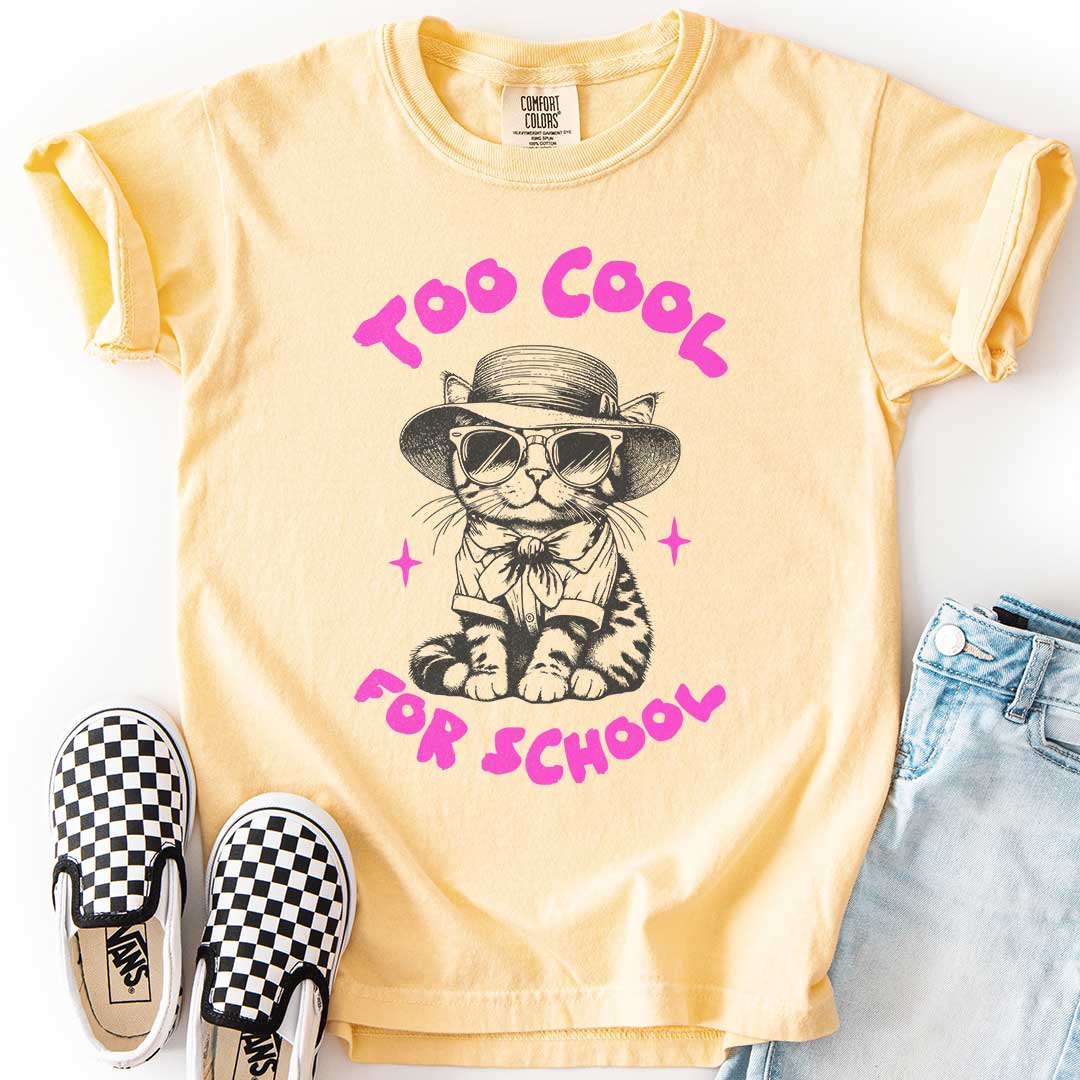 Too Cool for School Youth Cat Graphic Tee