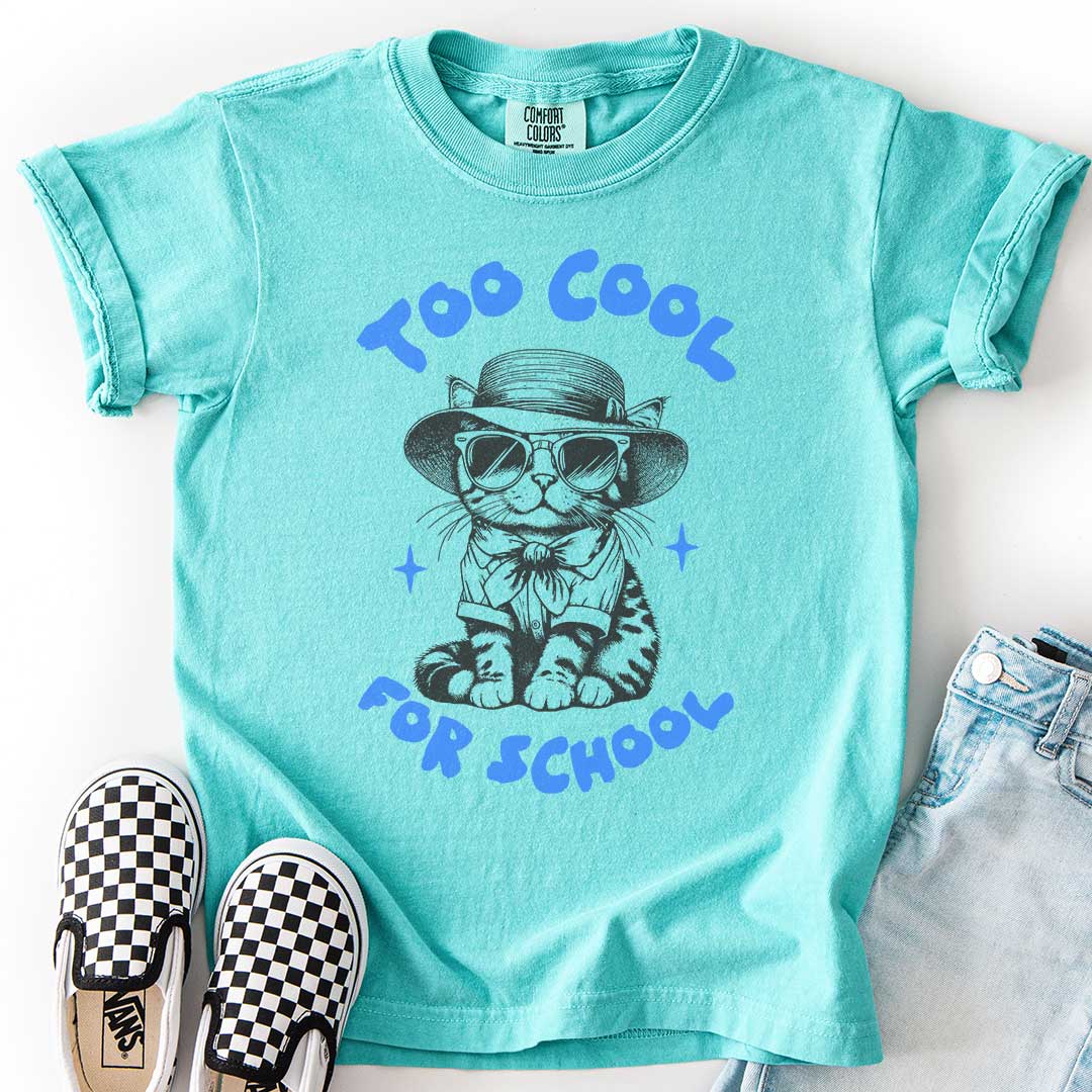 Too Cool for School Youth Cat Graphic Tee