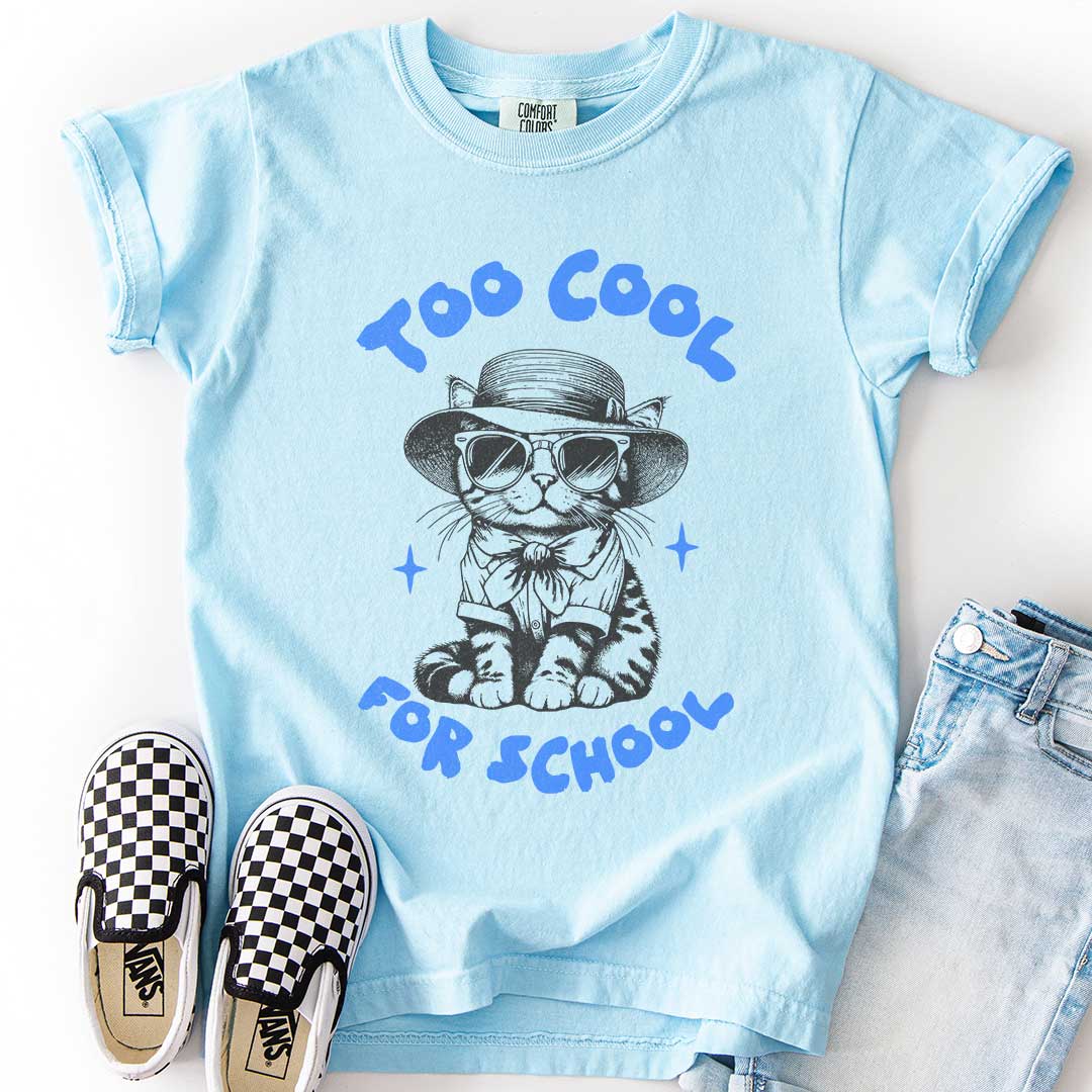Too Cool for School Youth Cat Graphic Tee