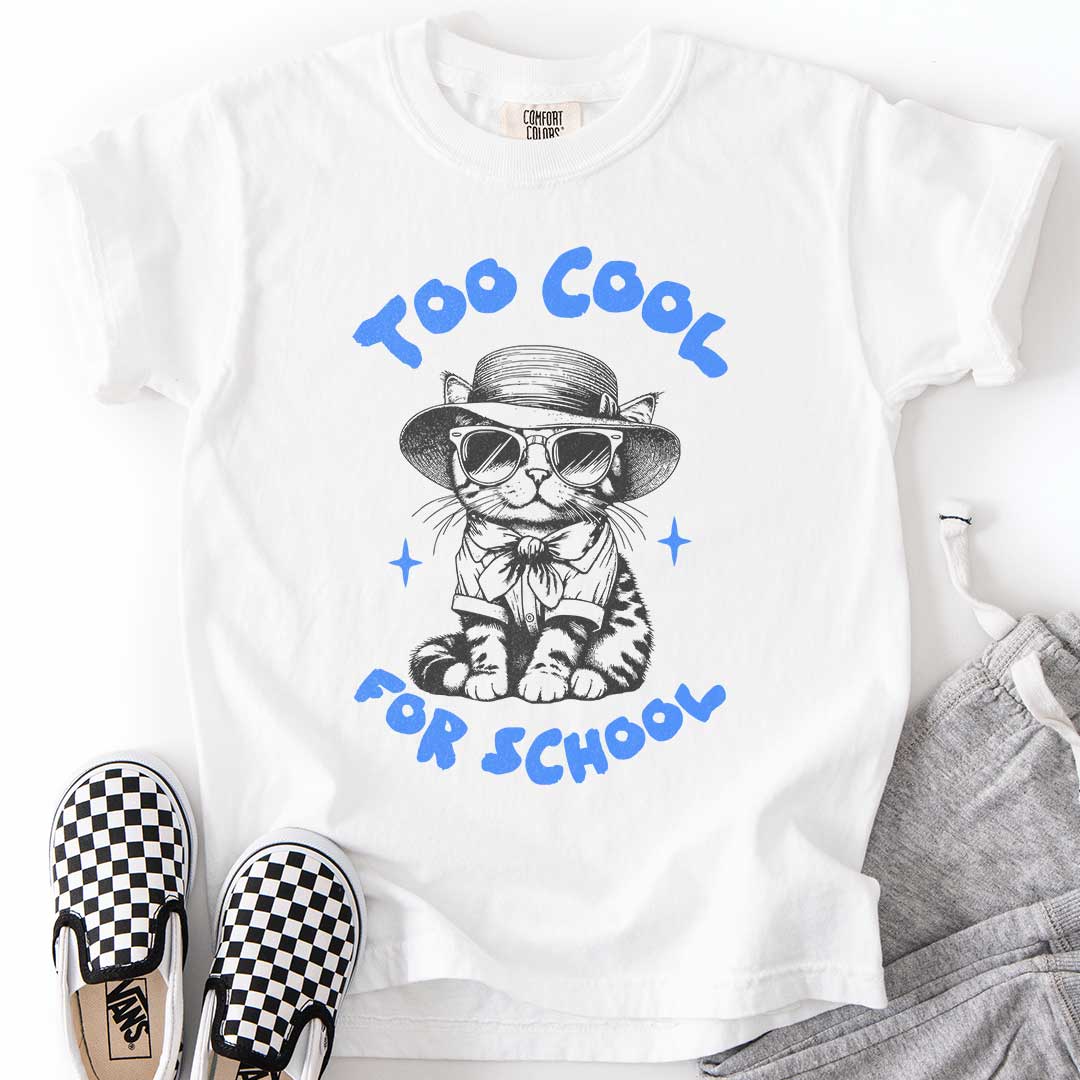 Too Cool for School Youth Cat Graphic Tee