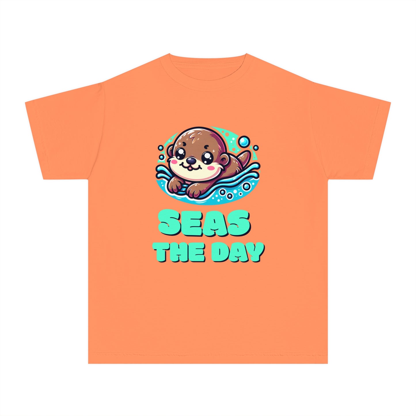Seas the Day – Playful Sea Otter Youth T-Shirt